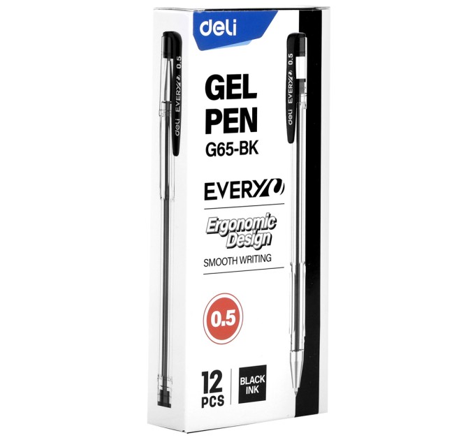 Ручка гелевая, черный стержень, «EVERY» G65-ВК