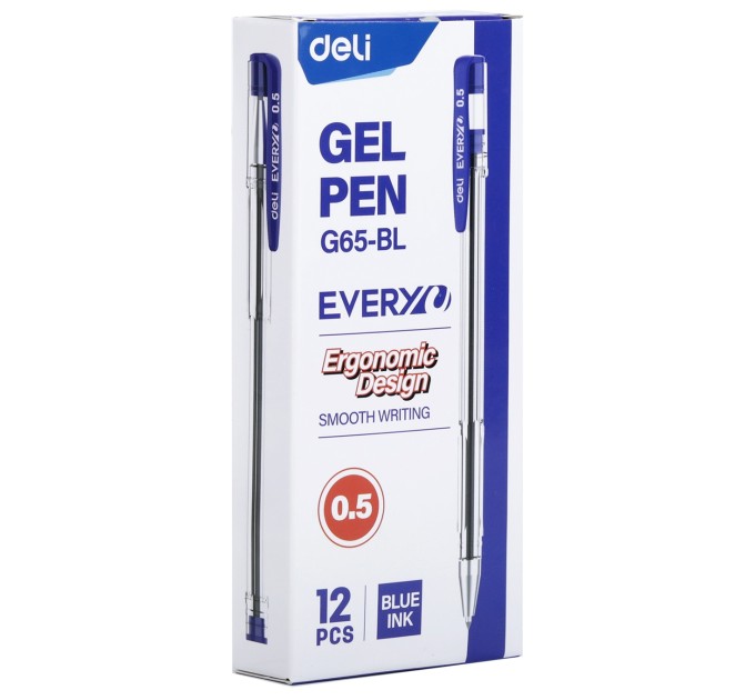 Ручка гелевая, синий стержень, «EVERY» G65-ВL