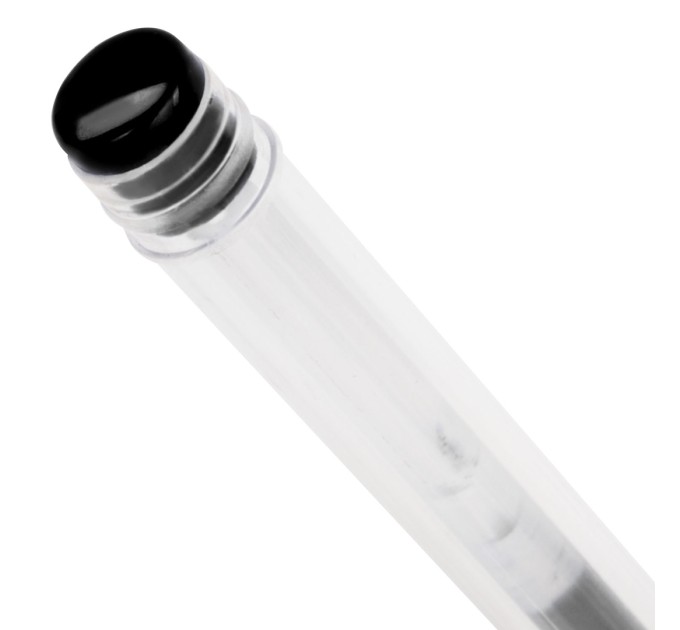 Ручка гелевая, черный стержень, 0.5 мм, резиновый держатель 141823