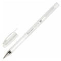 Ручка гелевая, пастель белая, корпус прозрачный 143417