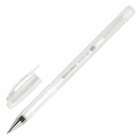 Ручка гелевая, пастель белая, корпус прозрачный 143417