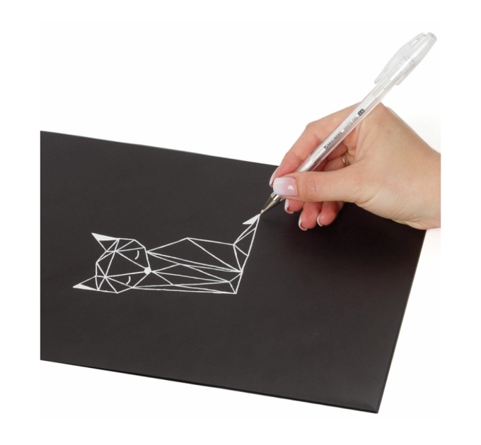 Ручка гелевая, пастель белая, корпус прозрачный 143417