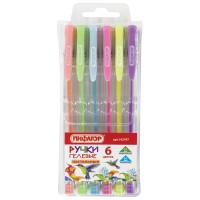 Набор ручек гелевых, 6 цветов, Пастель 142797