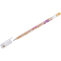 Ручка гелевая, золото с блестками, 1.0 мм MTJ-500GLS(D)