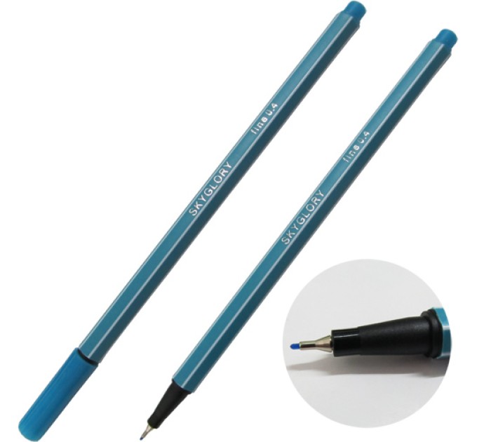 Ручка капиллярная (линер), 0.4 мм, бирюзовая, SkyGlory SG854