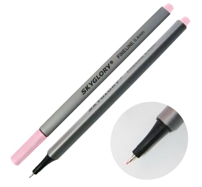Ручка капиллярная (линер), 0.4 мм, бледно-розовый, SkyGlory SG860