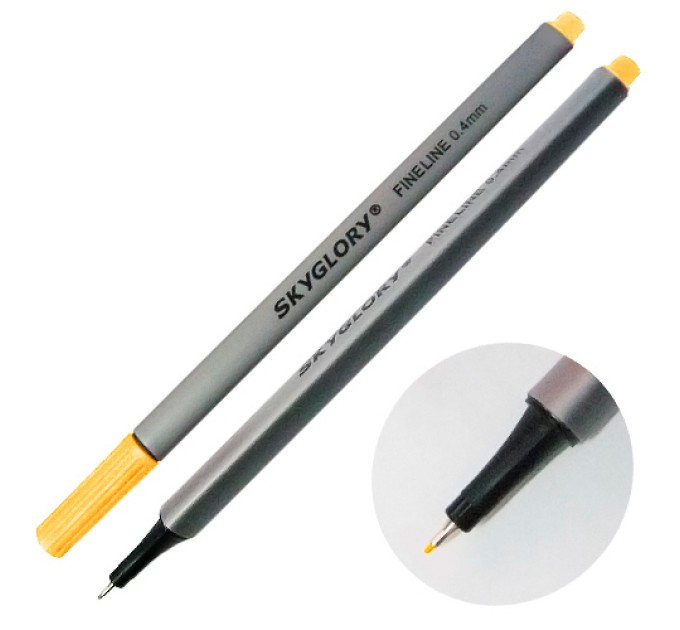 Ручка капиллярная (линер), 0.4 мм, темно-желтая, SkyGlory SG860