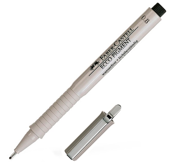 Ручка капиллярная (линер) Ecco Pigment, 0.8 мм, черная 166899