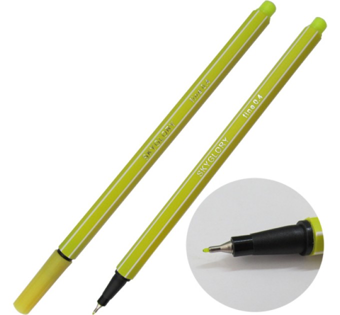 Ручка капиллярная (линер), 0.4 мм, желтая, SkyGlory SG854
