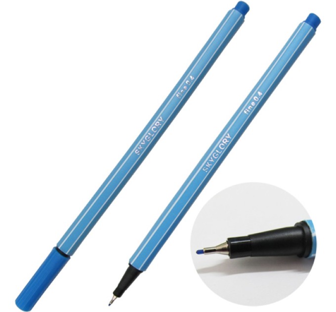 Ручка капиллярная (линер), 0.4 мм, светло-синяя, SkyGlory SG854