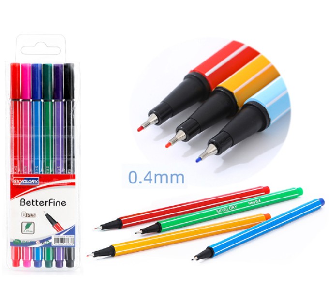 Набор ручек линеров, 6 цветов SG-854-6