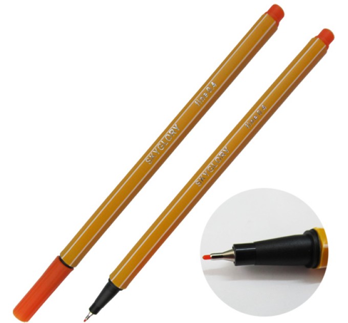 Ручка капиллярная (линер), 0.4 мм, оранжевая, SkyGlory SG854