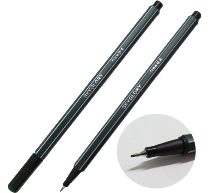 Ручка капиллярная (линер), 0.4 мм, зеленая ель, SkyGlory SG854