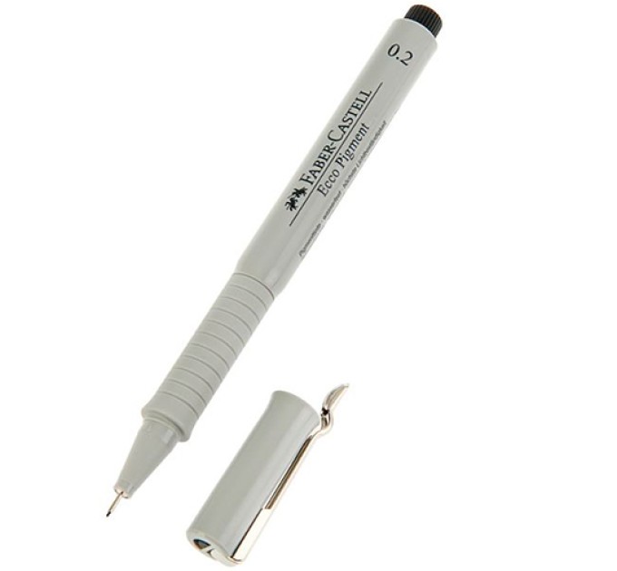 Ручка капиллярная (линер) Ecco Pigment, 0,2 мм, черная, Faber-Castell 166299