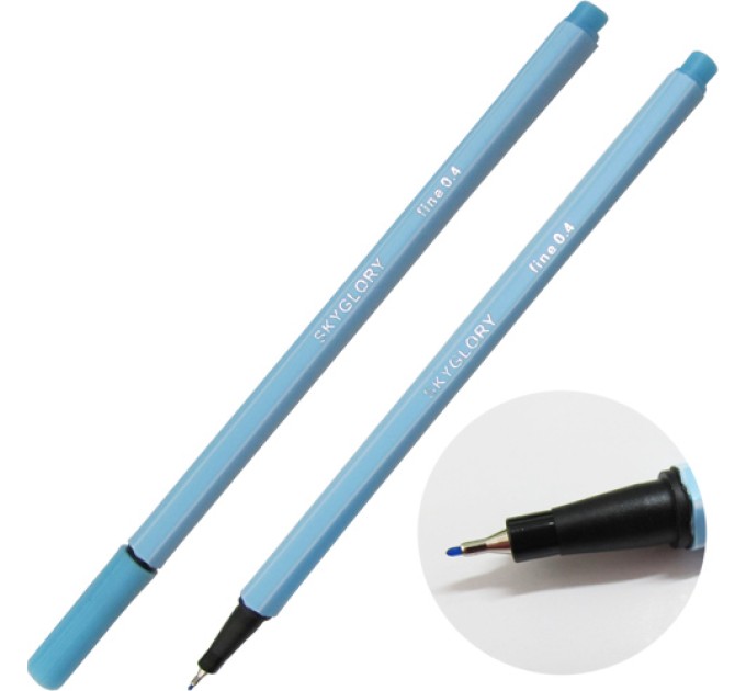 Ручка капиллярная (линер), 0.4 мм, голубая, SkyGlory SG854
