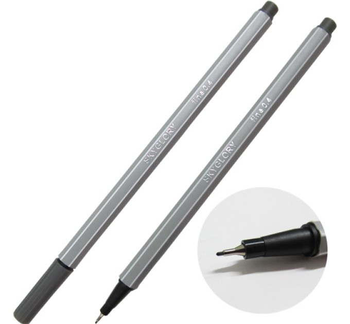 Ручка капиллярная (линер), 0.4 мм, темно-серая, SkyGlory SG854