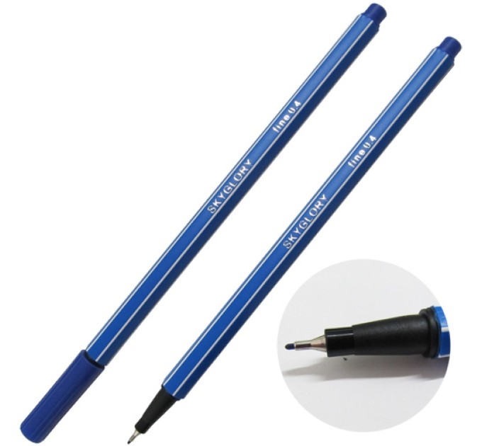 Ручка капиллярная (линер), 0.4 мм, темно-синяя, SkyGlory SG854