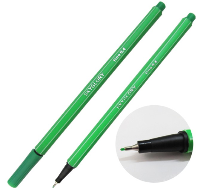 Ручка капиллярная (линер), 0.4 мм, светло-зеленая, SkyGlory SG854