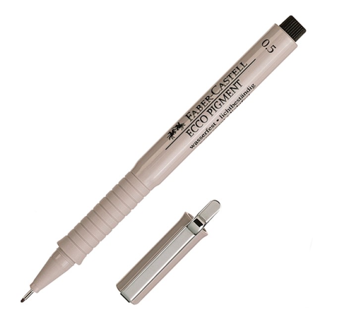 Ручка капиллярная (линер) Ecco Pigment, 0.5 мм, черная 166599