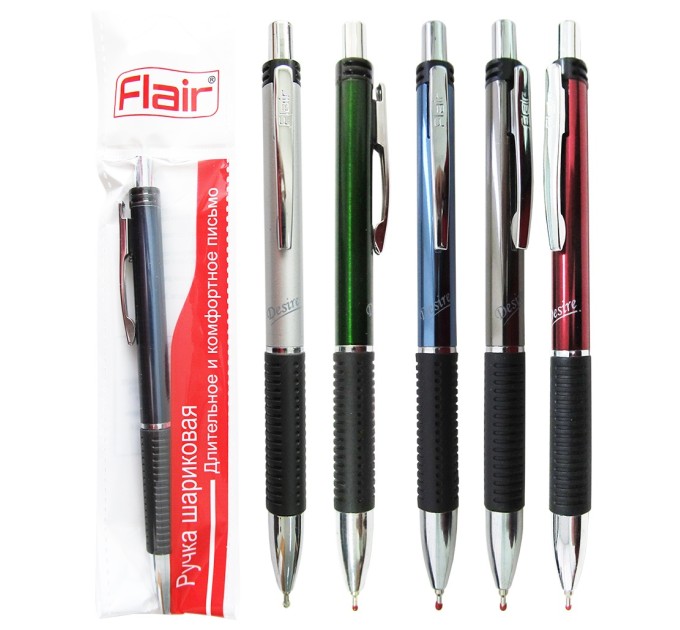 Ручка шариковая автоматическая, синий стрежень, в блистере, DESIRE 1189bl