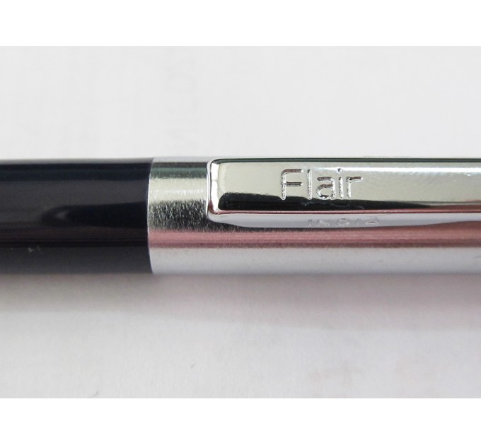 Ручка шариковая автоматическая, синий стержень, HALF METAL синяя 544син/хром