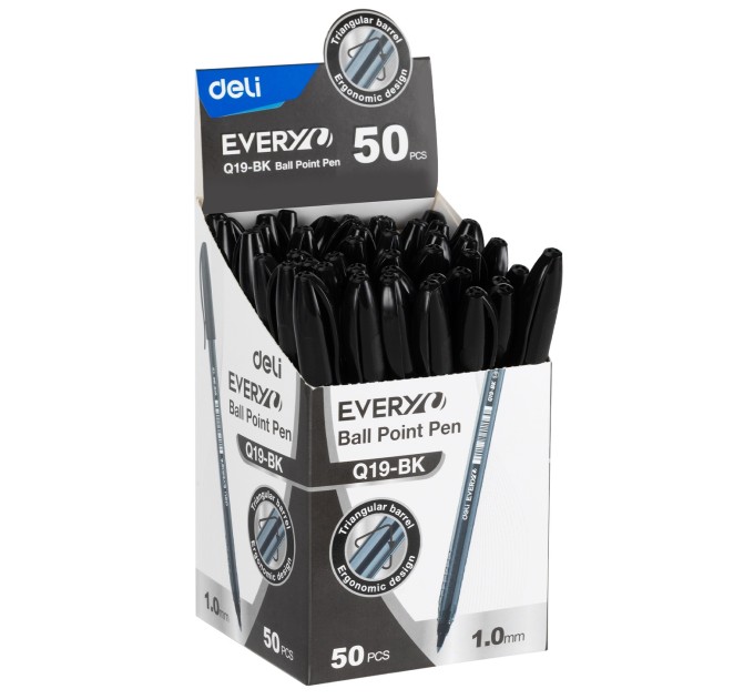Ручка шариковая, черный стержень, EVERY Q19-BK