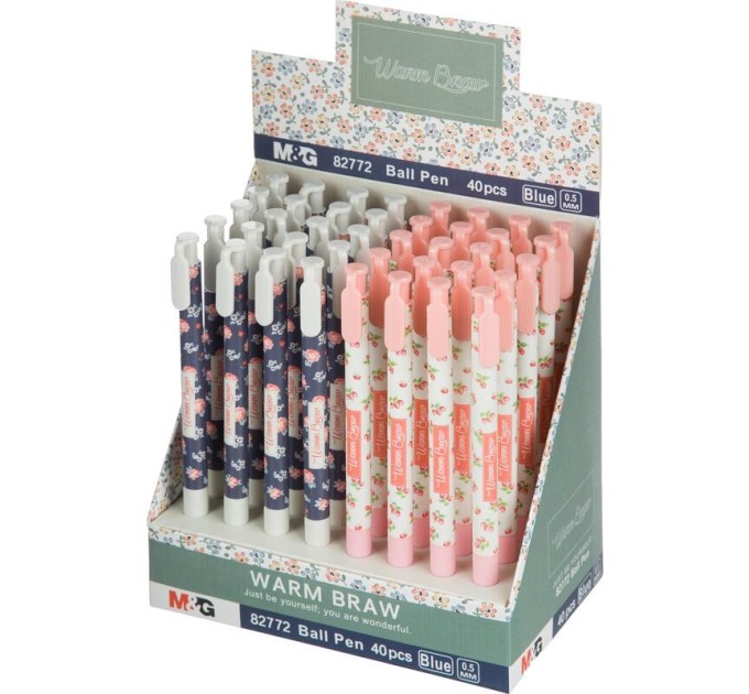 Ручка шариковая автоматическая, синий стержень, «WARM BRAW» АВР82772