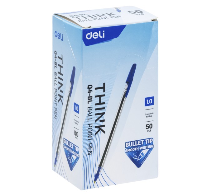 Ручка шариковая, синий стержень, «THINK» Q4-BL