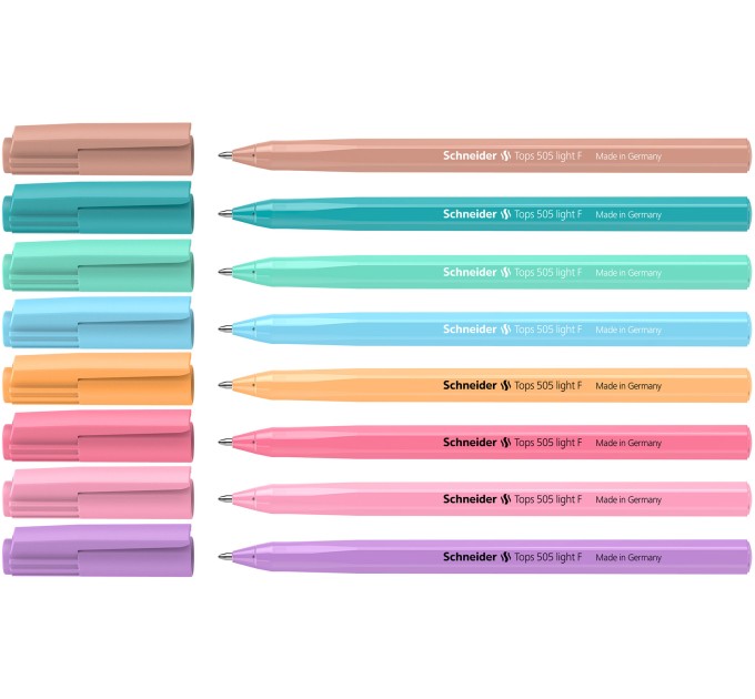 Ручка шариковая, синий стержень, 0.4 мм, Tops 505 F, корпус пастель ассорти 150520