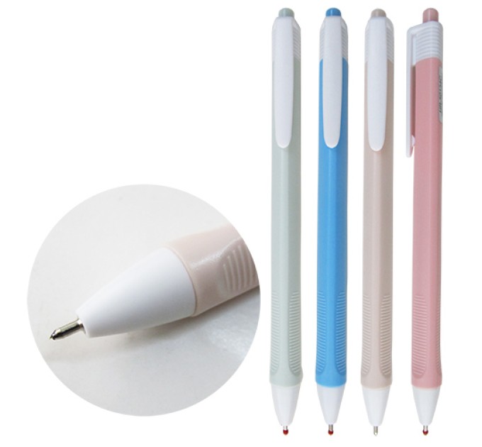 Ручка шариковая автоматическая, синий стержень, трехгранная HR-50134С