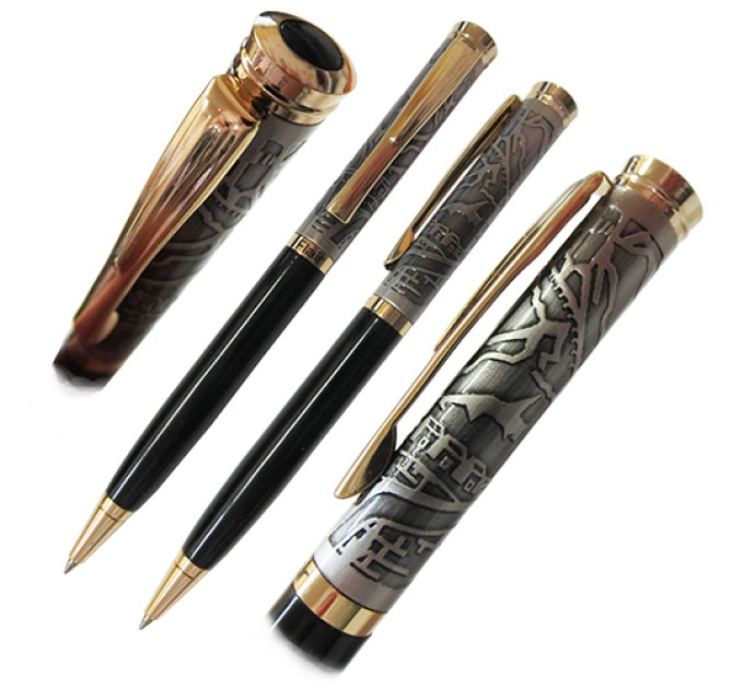 Ручка шариковая автоматическая, синий стержень, ANTICA 1205