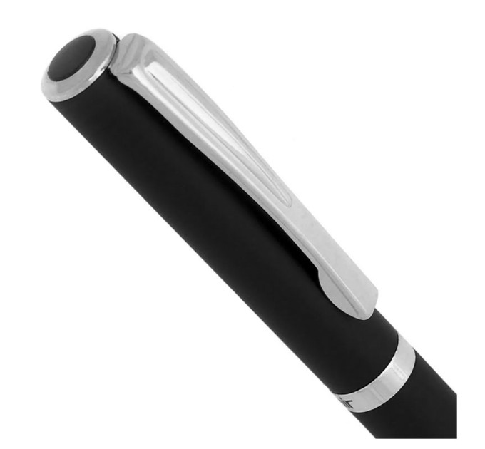 Ручка шариковая автоматическая, синий стержень, GOLDEN EYE 1061мат/черн