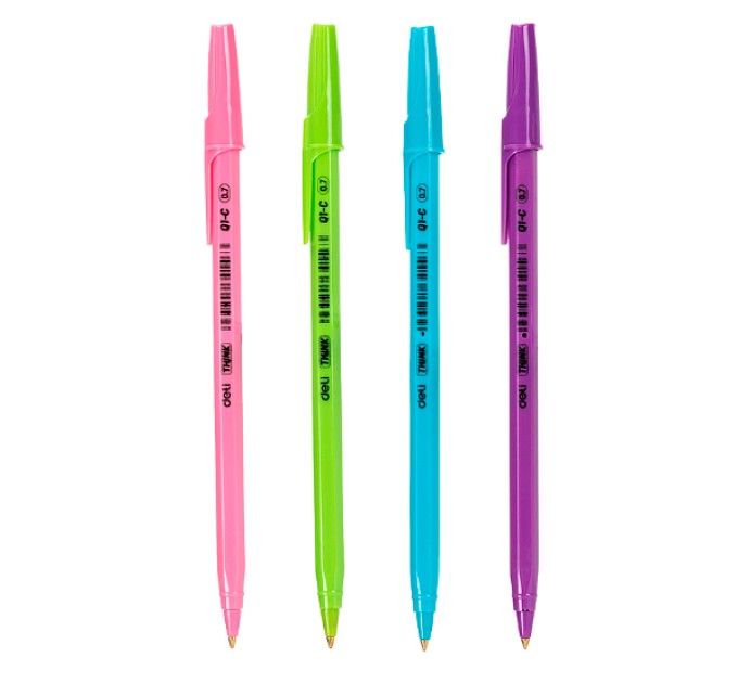 Ручка масляная, синий стержень, THINK Q1-C