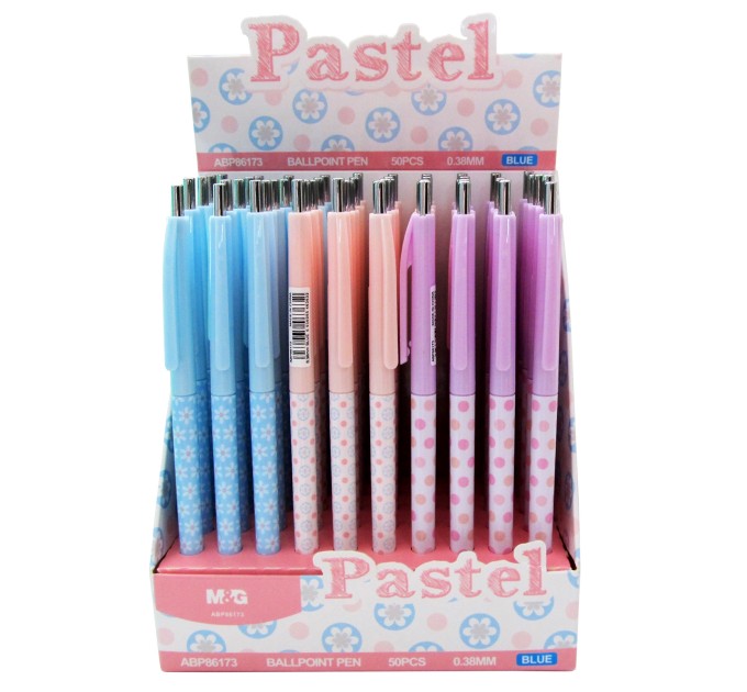 Ручка шариковая автоматическая, синий стержень, «Pastel» АВР86173