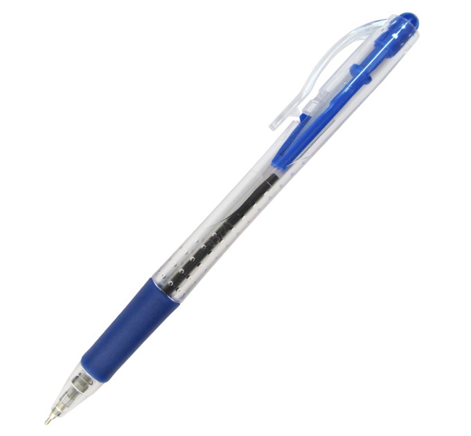 Ручка шариковая автоматическая, синий стержень, GRIPWELL 735