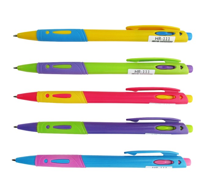 Ручка шариковая автоматическая, синий стержень HR-111