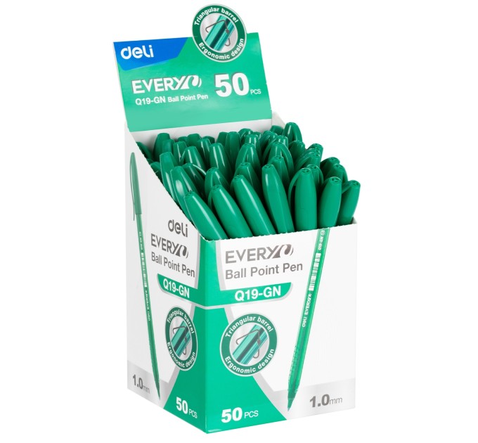 Ручка шариковая, зеленый стержень, EVERY Q19-GN