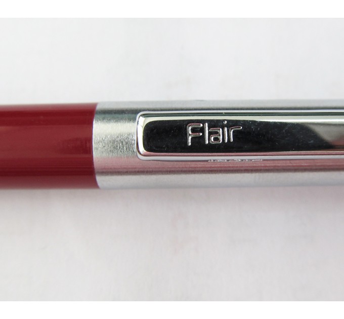 Ручка шариковая автоматическая, синий стержень, HALF METAL красная 544красн/хром