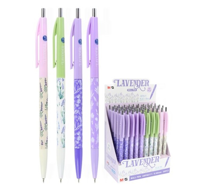 Ручка шариковая автоматическая, синий стержень, «LAVENDER» АВР86171