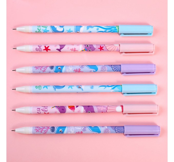 Ручка гелевая синяя, Пиши-Стирай, «SEA LIFE» WB-5618