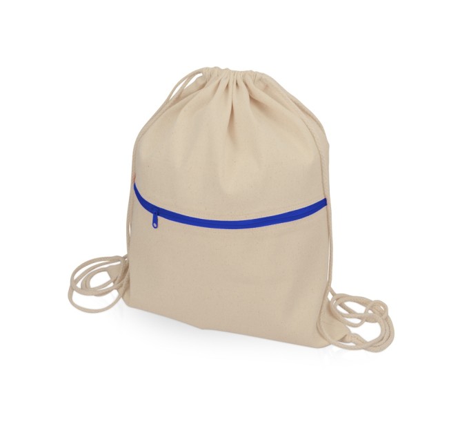 Рюкзак-мешок хлопковый Lark с цветной молнией