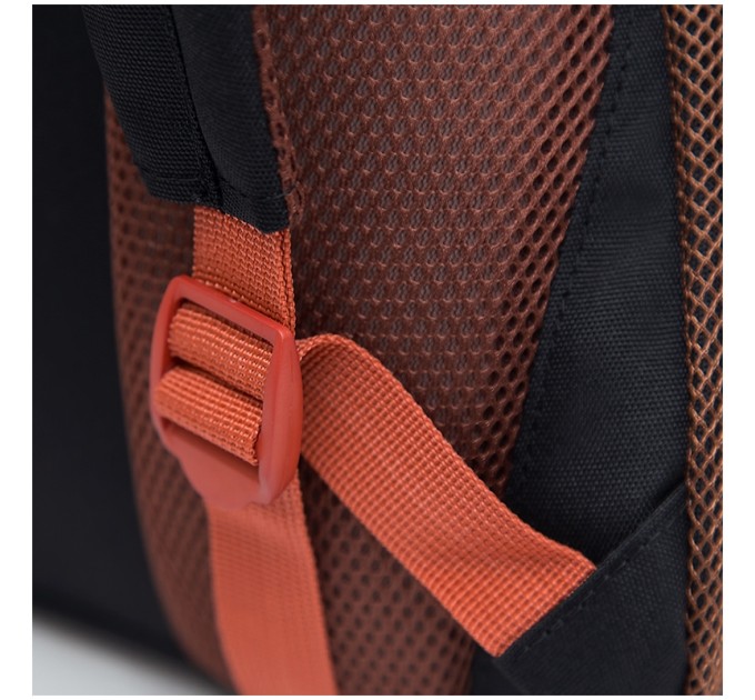 Рюкзак ученический Grizzly, 2 отделения, 2 кармана, анатомическая спинка, черный RD-041-3/5