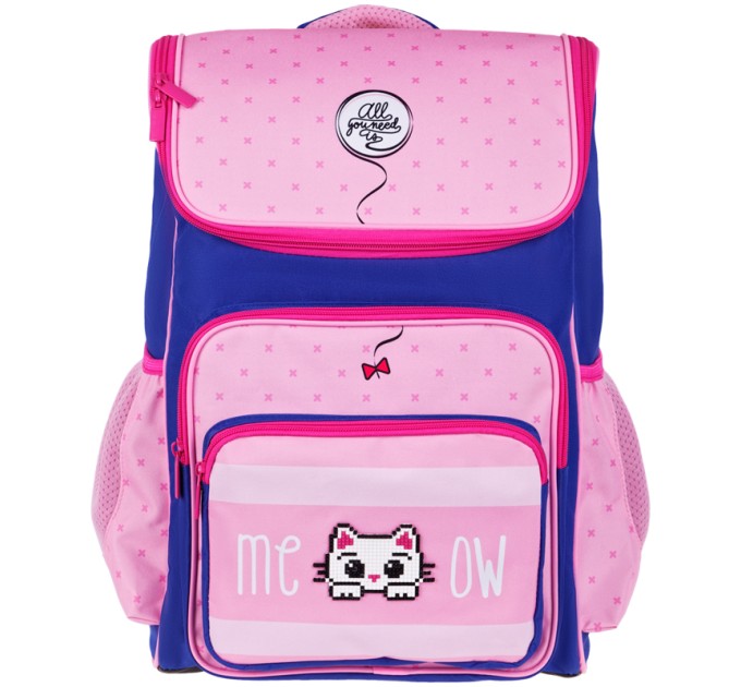 Ранец школьный Happy School «Kitty», 1 отделение, 4 кармана, ортопедическая спинка Uni_17681