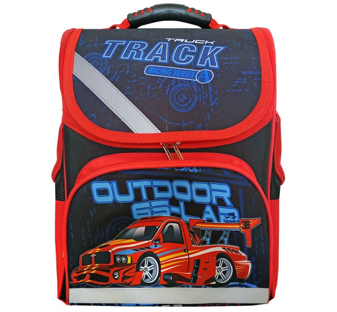 Ранец ученический ACTION «Track», ортопедическая рельефная формоустойчивая спинка ASB4000