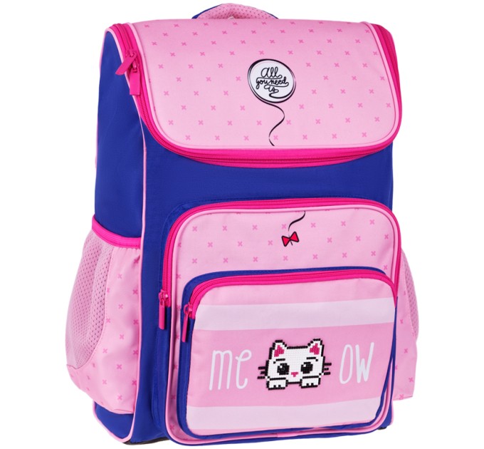 Ранец школьный Happy School «Kitty», 1 отделение, 4 кармана, ортопедическая спинка Uni_17681