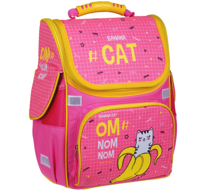 Ранец школьный Junior «Banana Cat», 1 отделение, 3 кармана, анатомическая спинка Uni_17660