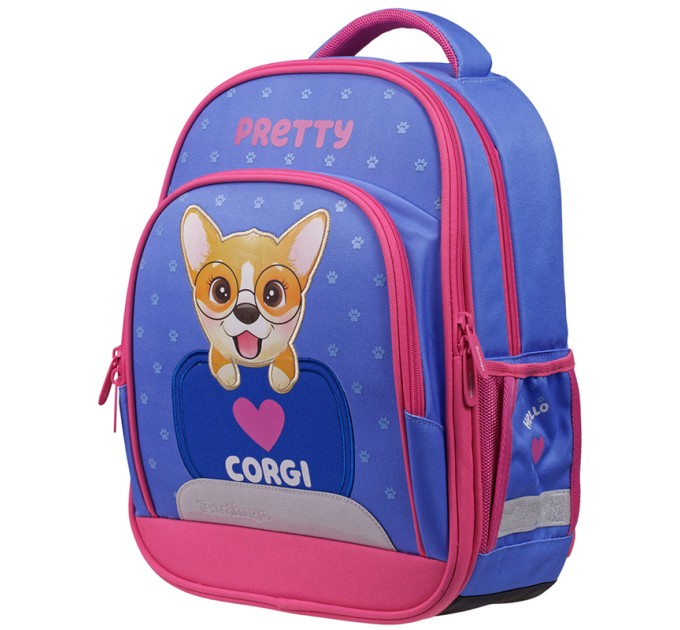 Ранец школьный облегченный Flash «Pretty corgi», 2 отделения, 3 кармана, анатом. спинка RU06404