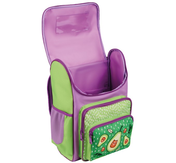 Ранец школьный облегченный Happy School «Happy Avocado», 1 отделение, 4 кармана, анатомич. спинка Uni_17726