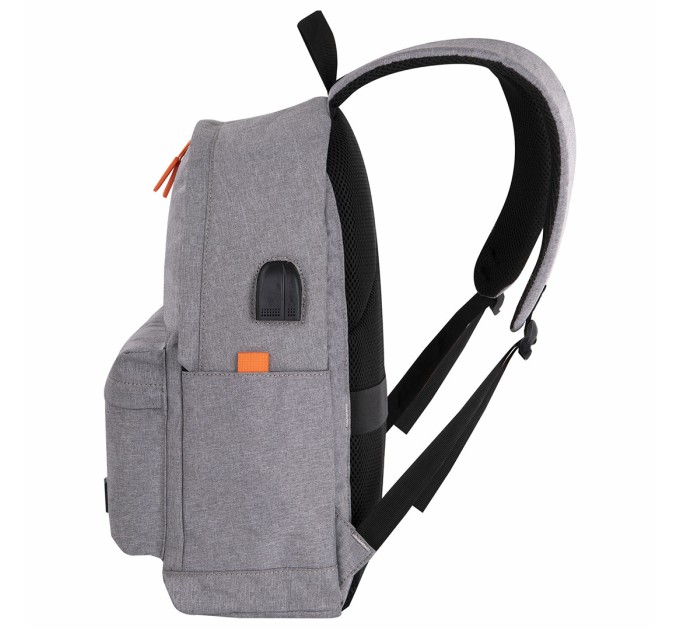 Рюкзак URBAN универсальный, USB-порт, «Energy», серый, 1 отделение 270806
