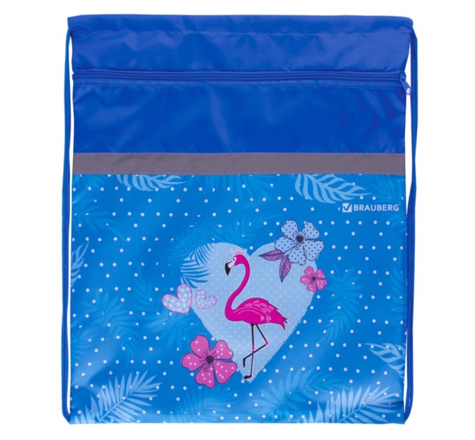 Мешок для обуви 1 отделение плотный, увеличенный размер, 49х41 см, «Flamingo» 229174